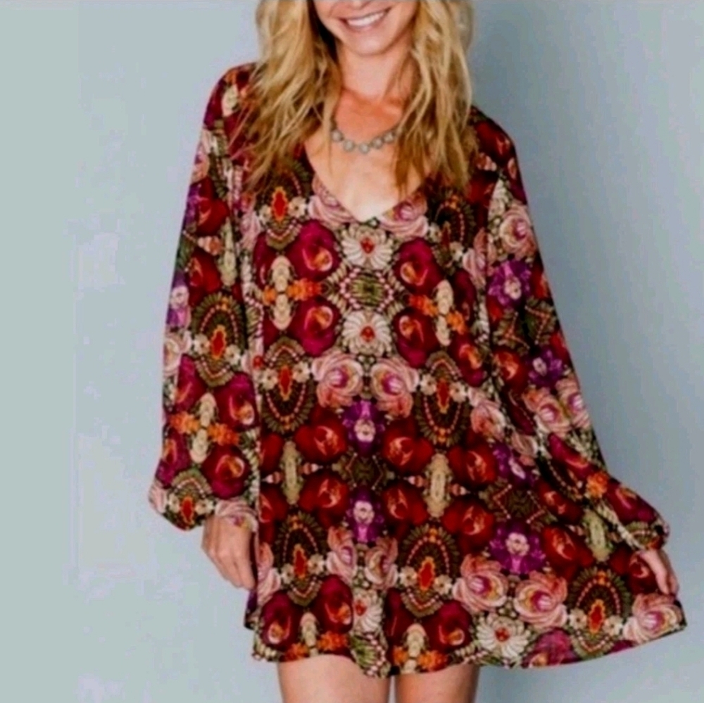 Show Me Your Mumu Donna Michelle Mini Dress Abstract Floral Small
